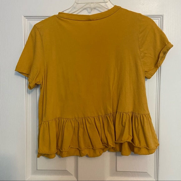 Gold Ruffle Hem Tee - Picture 2 of 3